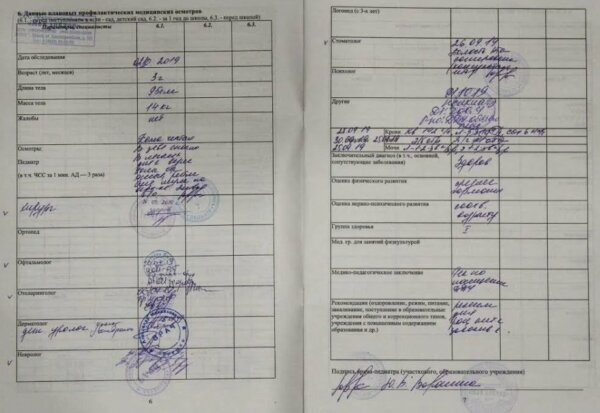 Медкомиссия для поступления в детский сад